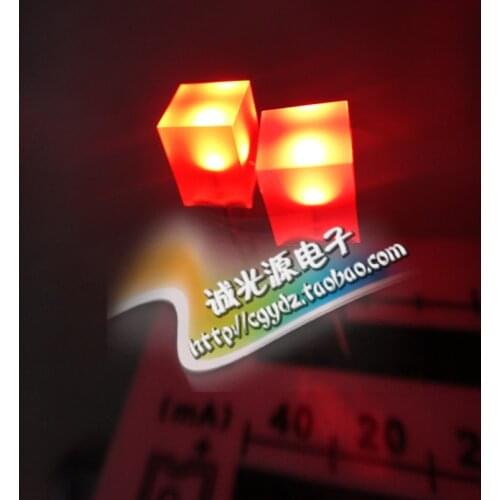 Red 5X5X7 LED light 5*5*7 light emitting diode lamp super bright square without foot length
