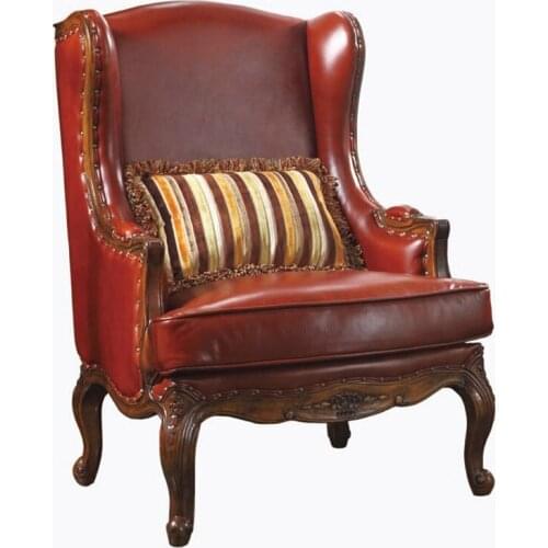 Red real leather leisure chair single sofa chair from factory GF15