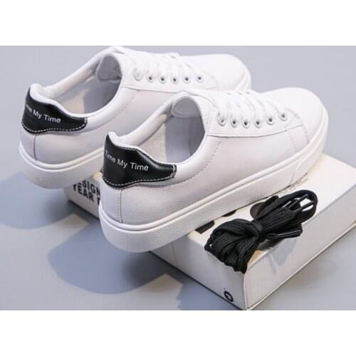 Women Sneakers 2021 Fashion Breathble Vulcanized Shoes Pu Leather Platform Shoes White Lace Up Casual Shoes Zapatos Mujer