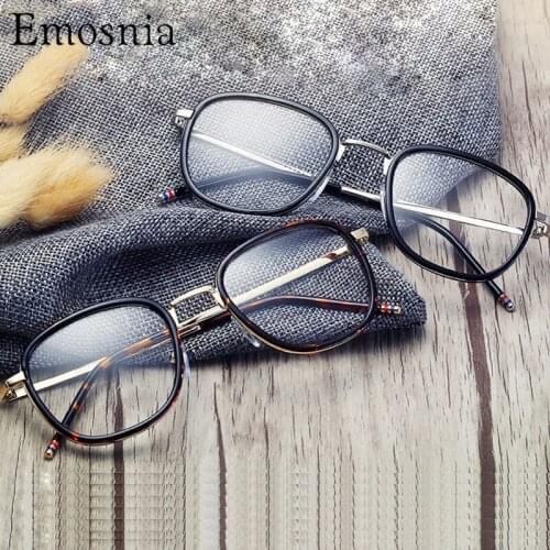 Square Optical Anti-blue Light Glasses Metal Frame Classic Computer Reading Clear Lens Myopia Eyewear For Women Men Eyeglasses