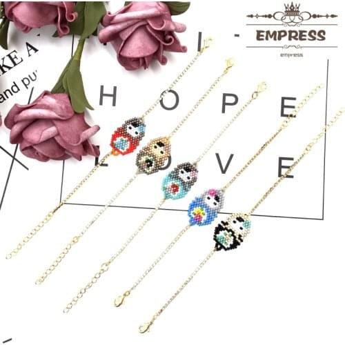 FAIRYWOO New Beautiful Fashion Girl Moscow Cute Doll Bracelet Boho Charm Bangles Jewelry Crystal Bracelets Miyuki Beads For Gift