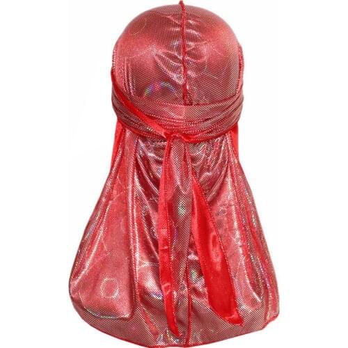 Men Durag Long Tail Du-rag Hip-Hop Headwrap Cap Fashion Wig Silky doo rag
