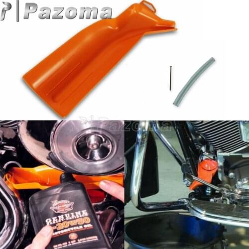 Plastic Orange Oil Catcher Drain Oil Funnel for Harley Road King Sportster XL XR Trike Breakout Toring Dyna Sotail 1999-2017