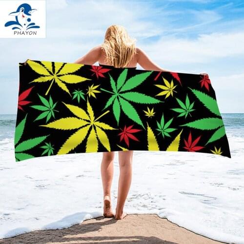 PHAYON No Sand Free Quick Dry Beach Towel Maple Leaf Microfiber Bath Towels Beach Cushion Swimming Personalized Beach Towels