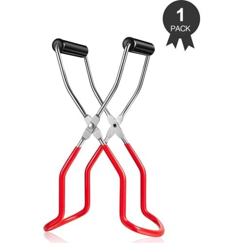Canning Jar Lifter with Grip Handle Canning Tongs Stainless Steel Anti-Scalding Anti-Slip Wide-Mouth Clip for Kitchen Restaurant