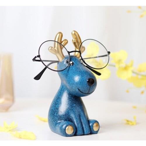 Glasses holder Resin Shelf Eyeglass frame Eyewear Spectacle stand Support steady desktop tabletop pedestal carrier Deer shaped