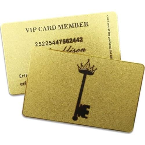 Custom brass material gold plated metal cards for club
