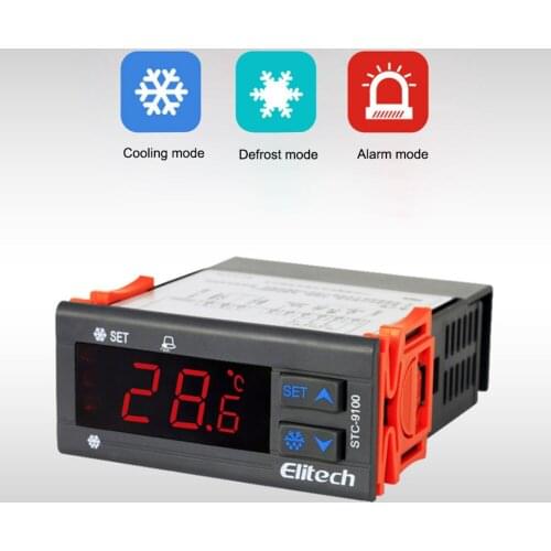 Temperature Control Regulator STC-9100 Cold Storage Freezer Temperature Controller Refrigeration Frost Alarm Dual Sensor