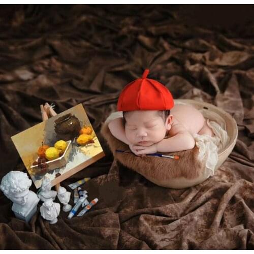 Newborn Photography Props Mini Drawing Board And Paintbrush Baby Hats The Painter Cap Artist Theme Accessories Studio Props