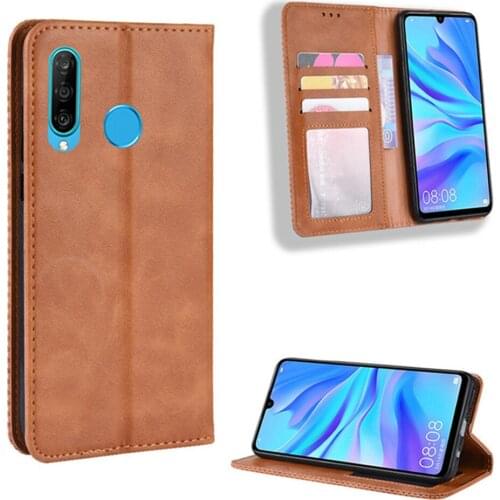For Huawei P30 Lite Case Luxury PU Leather Wallet Magnetic Adsorption Case For Huawei P 30 P30Lite MAR-AL00 MAR-TL00 Phone Bags