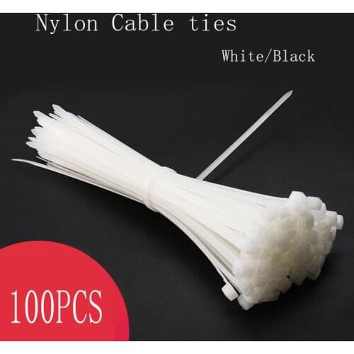 Self-locking plastic nylon tie 100 PCS black 5X300cable tie fastening ring3X200 cable tie zip wraps strap nylon cable tie set