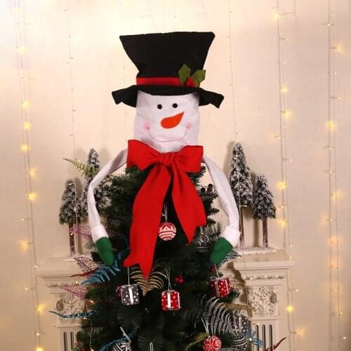Cute Christmas Supplies Santa Snowman Decoration Tree Top Hat Hanging Accessories
