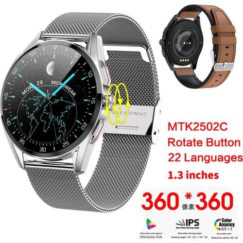 Bluetooth Call Smart Watch Heartrate Detection Rotate Button HD Dial 360*360 Pixels Screen IP68 Waterproof M3 Smartwatch