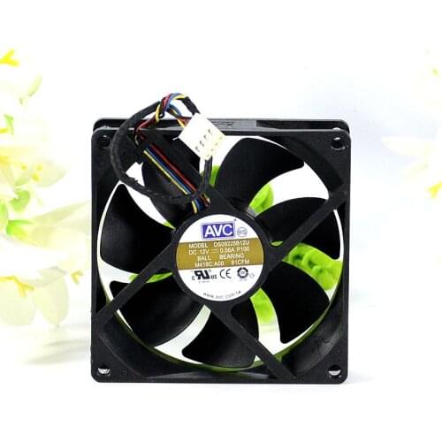AVC DS09225B12U DC 12V 0.56A 4-wires PWM 9cm double ball temperature control server cooling fan