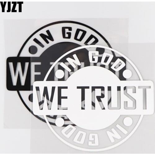 YJZT 17.5×15.4CM IN GOD WE TRUST Vinyl Decal Creative Word Decor Car Sticker Black/Silver 4C-0347