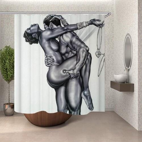 Couple Afro Couple Black Love African American Lover Shower Curtain