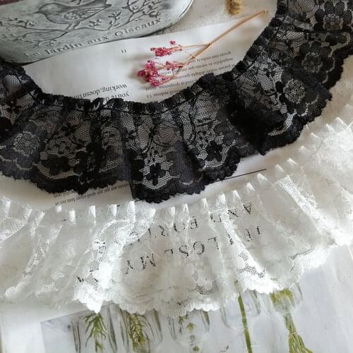 1Yards Latest Lace Fabric 6cm Black White Lace Ribbon Cotton Lace Fabric Sewing Guipure Material Dress Accessories dentelle PQ17