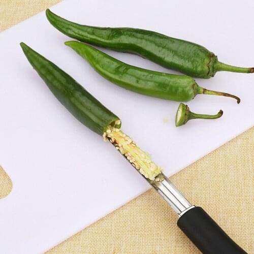 1PC Stainless Steel Chili Pepper Corer Jalapeno Pepper Corer Remover Barbecue Chili Corer Vegetable Corers Kitchen Cooking Tools