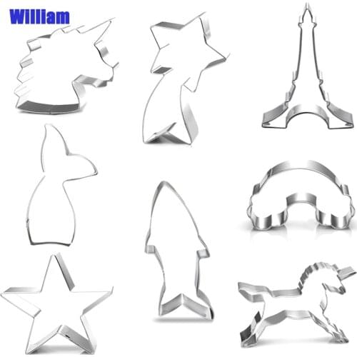 1Pcs Unicorn Head Cookie Cutter Stainless Steel mermaid And a variety of Fondant Cutter Baking Cookie Mold Biscuit Mould