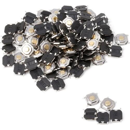 100PCS 4 Pin Waterproof Microswitch Tactile Tact Push Button Switch Momentary SMD Wholesale Drop Ship