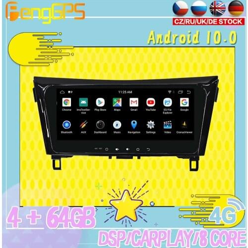 128G Android10 PX6 DSP For Nissan Qashqai Car DVD GPS Navigation Auto Radio Stereo Multifunction HeadUnit estéreo para coche