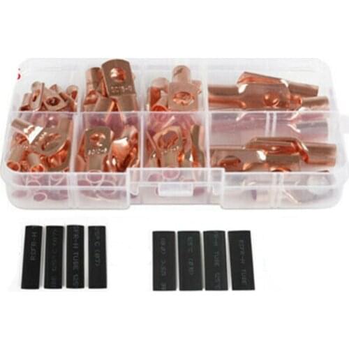 140Pcs Assorted Car Auto Copper Ring Lug Terminal Wire Bare Cable Crimp Connectors Crimp Terminal Assorted Kit