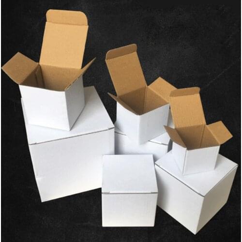 20Pcs 11 Sizes Square Corrugated Box White Kraft Cardboard Box Mailer Birthday Christmas Gift Boxes 3-Layer Thicken Paper Box