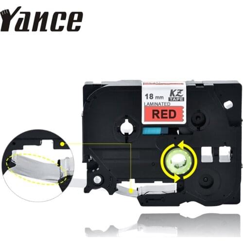 Yance Tze 441 Tz441 18mm Black on red tze tape Laminated Compatible label maker machine tze-441 tz-441 tze441 Label Tape