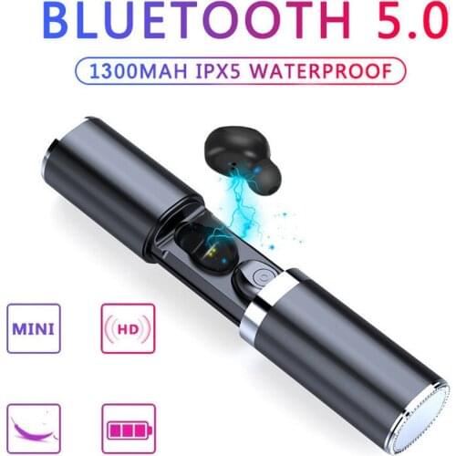 Wireless Earphone Bluetooth V5.0 Wireless Bluetooth Headset TWS F9 LED Display With 1300mAh Power Bank Headset With Microphone