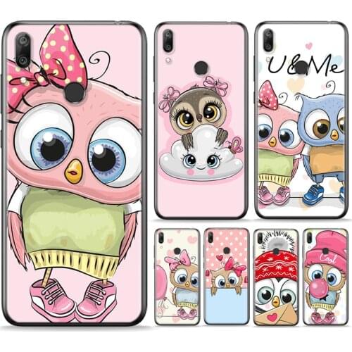 Fashion Cartoon Owl Silicone Cover For Huawei P Smart 2021 2020 Z S Plus Mate 30 20 10 Pro Lite 2019 2018 Phone Case