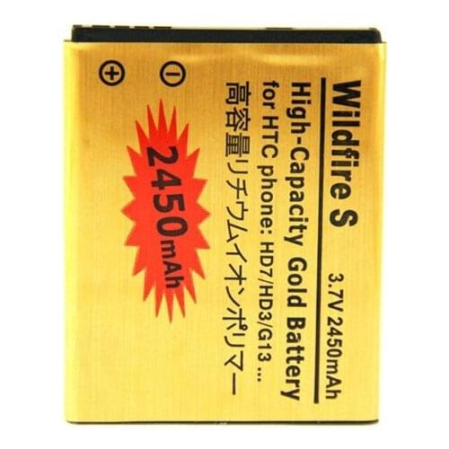 Ciszean 1X 2450mAh Gold Replacement Battery For HTC Wildfire S G13 A510E T9292 HD3 HD7