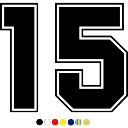 CS-10154# Funny Vinyl Decal Number 15 Car Sticker Reflective Waterproof Auto Decors on Truck Bumper Rear Window
