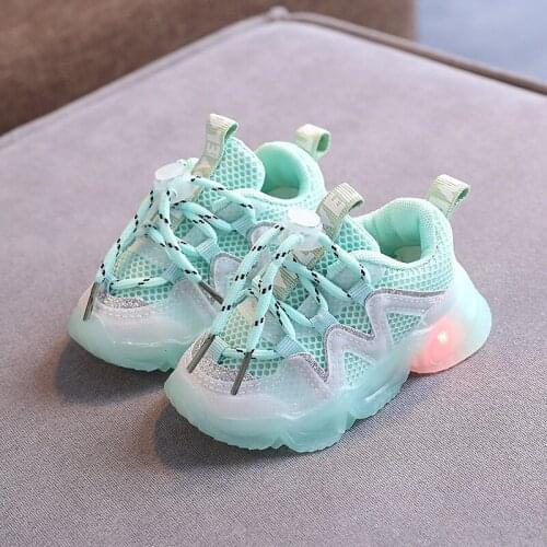 Children Luminous Shoes Spring Boys Girls Sports Shoes Baby Flashing Led Lights MeshChildren Sneakers BabyToddler GirlShoes