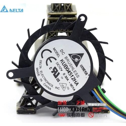 For delta KUB04512HA 4510 4 wire PWM speed control 12V 0.3A small turbo graphics card fan