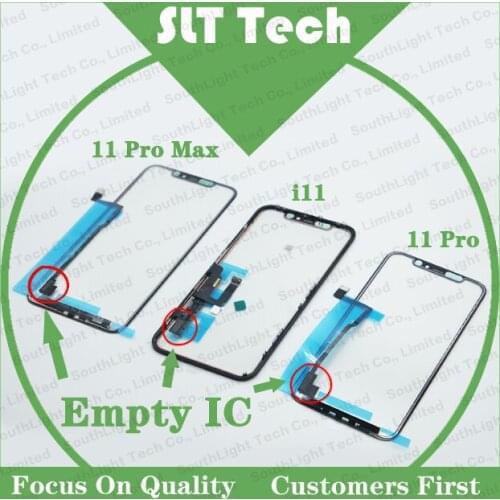 For iPhone 11 Pro Max NO TOUCH IC TP Digitizer Original Touch Screen Front Outer Glass Panel With Flex Cable Replacement Parts