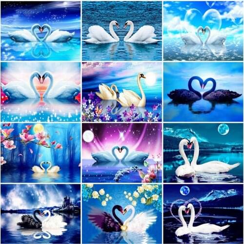 EverShine Diamond Painting 5D Swan Needlework Diamond Embroidery Animals Mosaic Art Handicrafts Sale Cross Stitch Home Decor