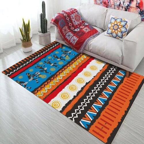 Geometric Bohemian Moroccan Ethnic Rug Persian Style Rug Anti-slip Rug Living Room Bedroom Study Rectangular Rug Can Be Customiz