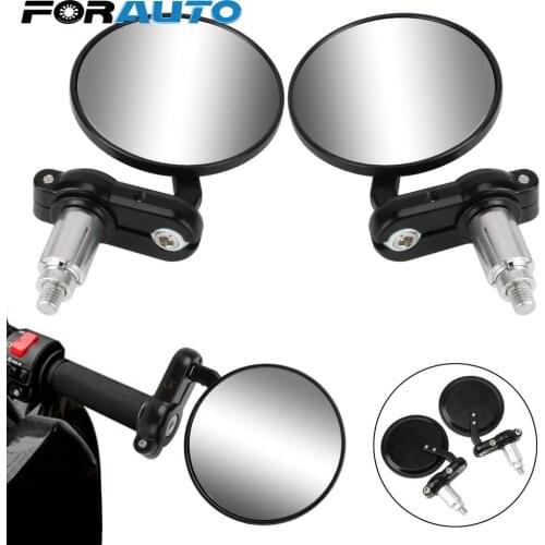Handle Bar End Mounting 22mm Universal Motorbike Accessories 2pcs Rearview Side Mirror Motorcycle Mirrors