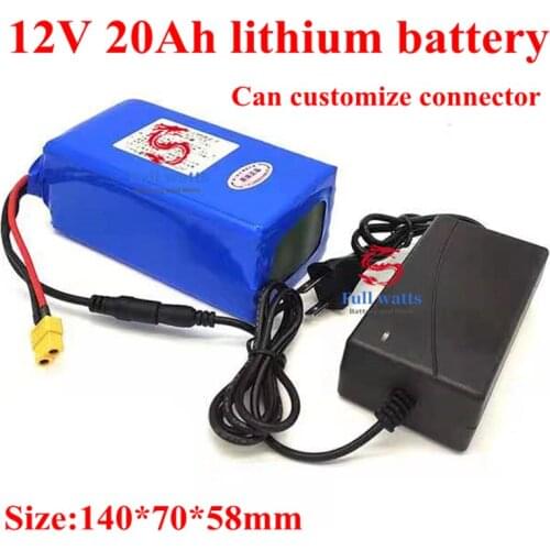 12v 20ah lithium ion battery 12v 30A discharge for power baby child electric motorcycle golf trolly cart 360w + 3A charger
