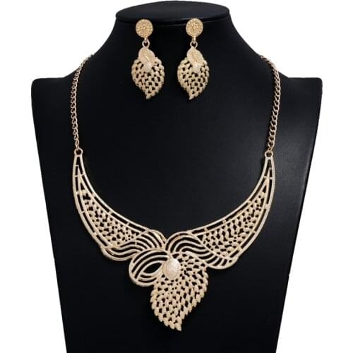 LZHLQ Women Hollow Metal Choker Necklaces Earrings Sets Multilayer Twist Torques String Geometric Clavicle Chain Punk Jewelry