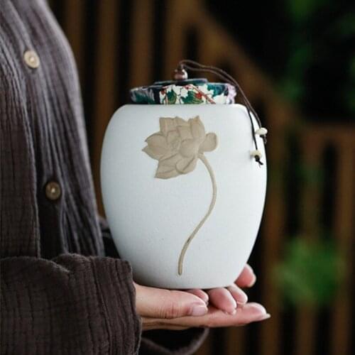 Small Pet Memories Funeral Urn Cremation Urn for Pet Ashes Hand Made in Ceramics