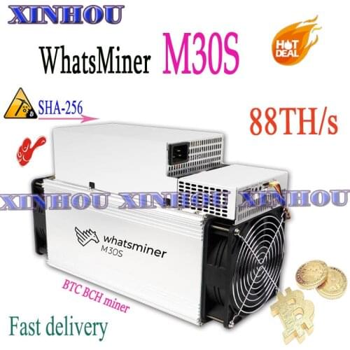 New BTC BCH Miner WhatsMiner M30S 88T With PSU Asic miner better than M20S M21S Antminer S17+ T17 S9 Innosilicon T3 T2T Ebit E12