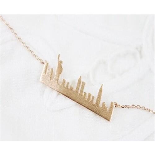 Fashion New York Skyline cityscape Pendant choker Necklaces for Women Charm Delicate beautiful Gift jewelry gold/silver plated
