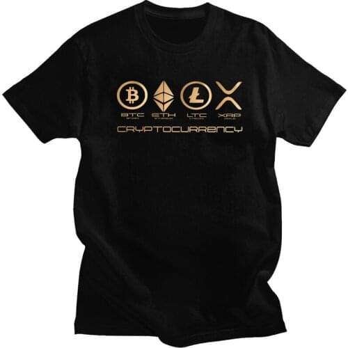 Funny Ripple XRP T Shirts Men Short Sleeve Bitcoin Crypto Cryptocurrency T-shirt Streetwear Tee Tops Pure Cotton Tshirt Merch