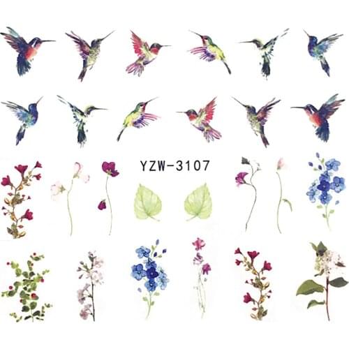 Animal Bird Wolf Fox Nail Stickers Water Transfer Sticker Nail Art Sticker Water Decal Flower Flowers All For Manicuring