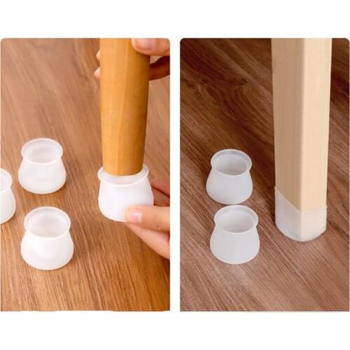 Slip Pads Table Silicone Mute Feet Mat Legs Caps Bottom Cover Foot Chair Universal Furniture Floor Set Protectors Protection