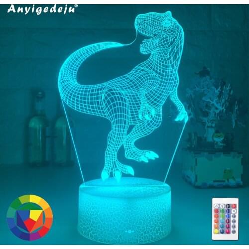 New 3D LED Night Light Lamp Dinosaur 16 Color Remote Control Table Lamps Toys Birthday Christmas Gifts For kids Home Decoration