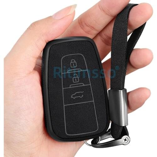 New Plastic+Leather Car Key Case Cover Shell For Toyota CHR C-HR Prado Prius Camry Corolla RAV4 2017 2018 2019 Accessories