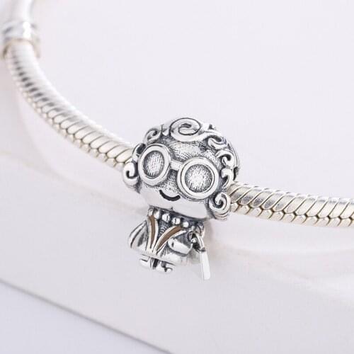 925 Sterling Silver Grandma Charm Oversized Spectacles Beaded Necklace Handbag Pendant Bracelet DIY Jewelry Making For Pandora