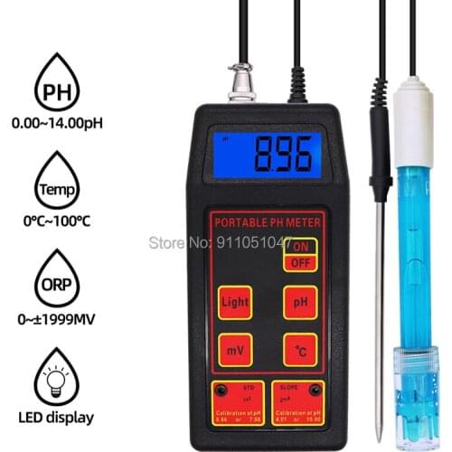 PH-8424 3 in 1 PH ORP TEMP Meter Multi-parameter Water Quality Tester Waterproof Online PH ORP Monitor Portable PH ORP Analyzer